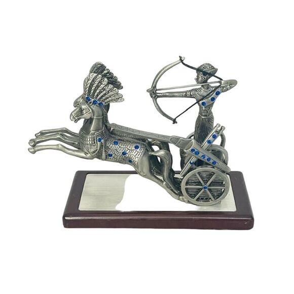 Unique Ramsses II Chariot Statue Pewter Made in Egypt - Picture 1 of 5